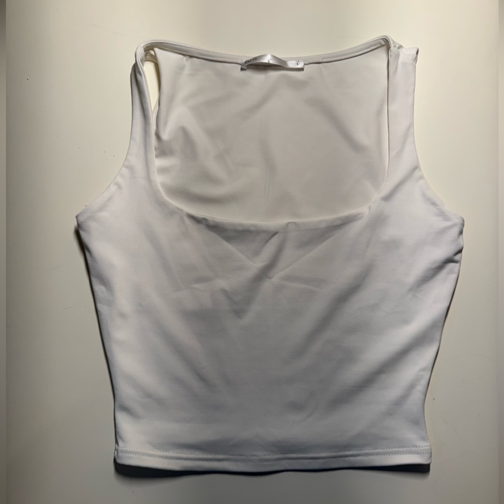 White cropped Storia tank top size small